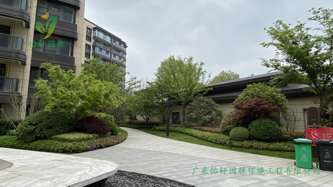 肇慶碧桂園玖龍灣公館小區綠化工程改造案例圖