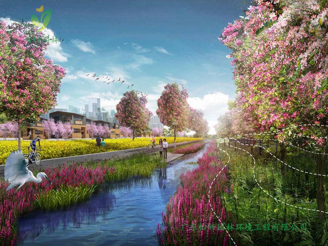 湖北荊州環長湖濕地公園綠化景觀設計案例效果圖