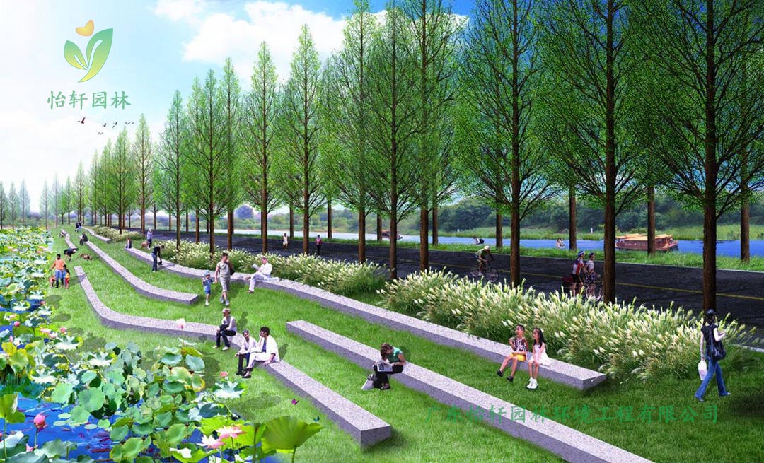 湖北荊州環長湖濕地公園綠化景觀設計案例效果圖