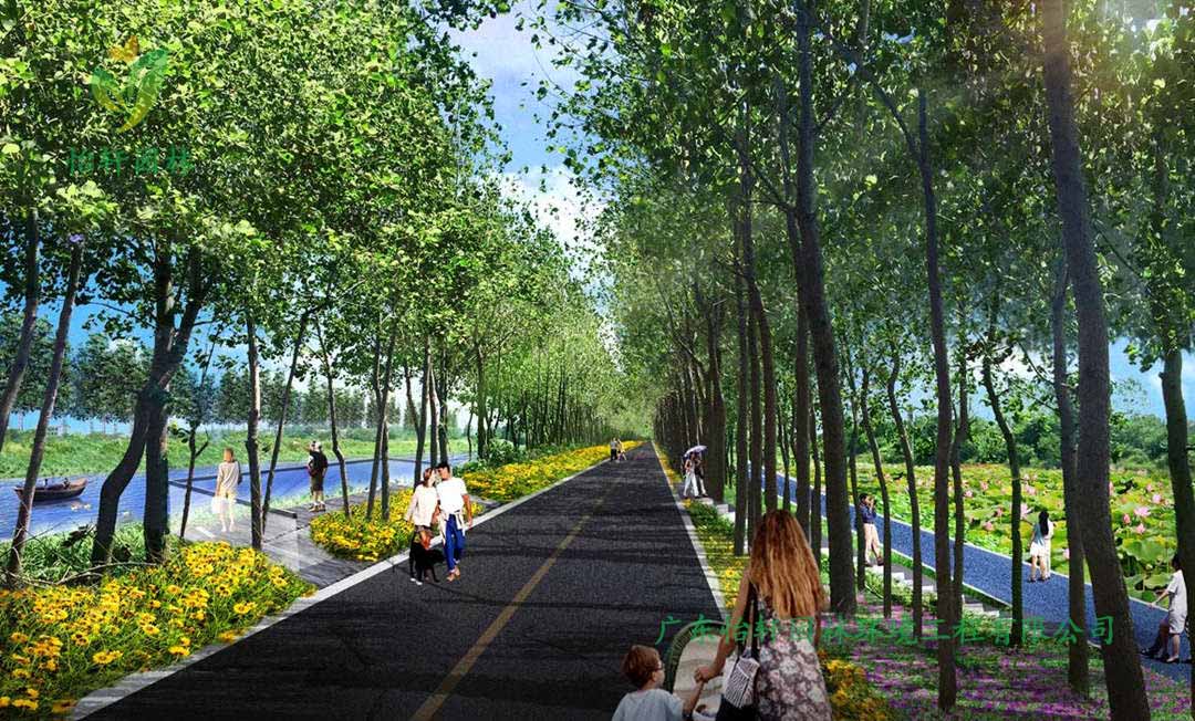 湖北荊州環長湖濕地公園綠化景觀設計案例效果圖