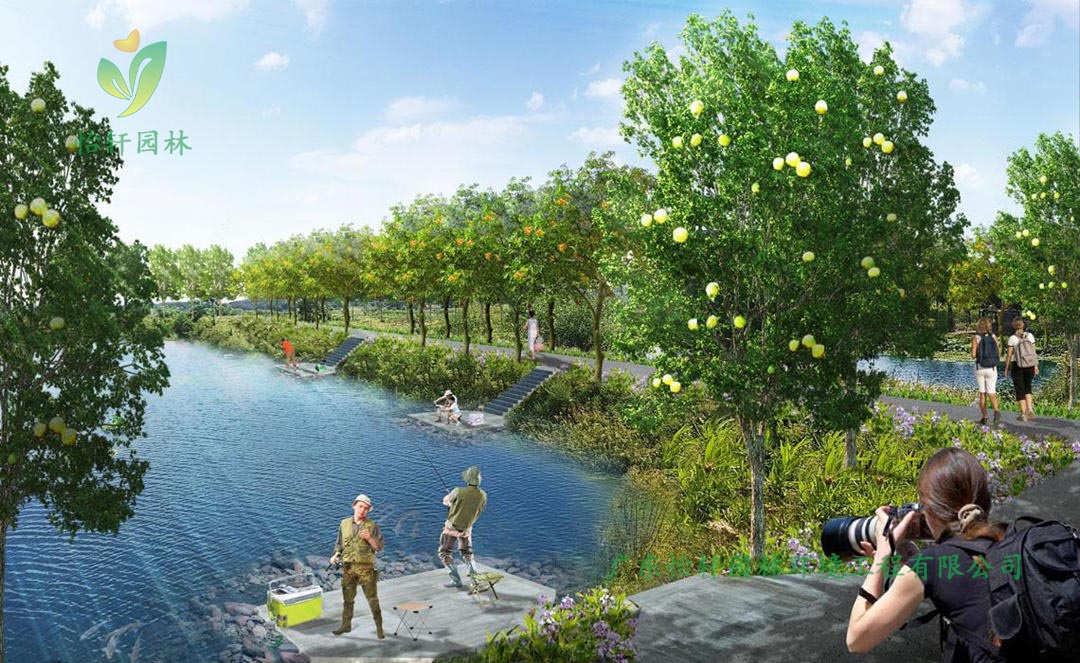湖北荊州環長湖濕地公園綠化景觀設計案例效果圖