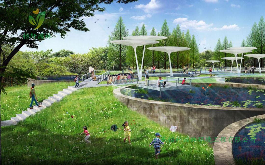 湖北荊州環長湖濕地公園綠化景觀設計案例效果圖