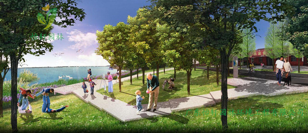 湖北荊州環長湖濕地公園綠化景觀設計案例效果圖