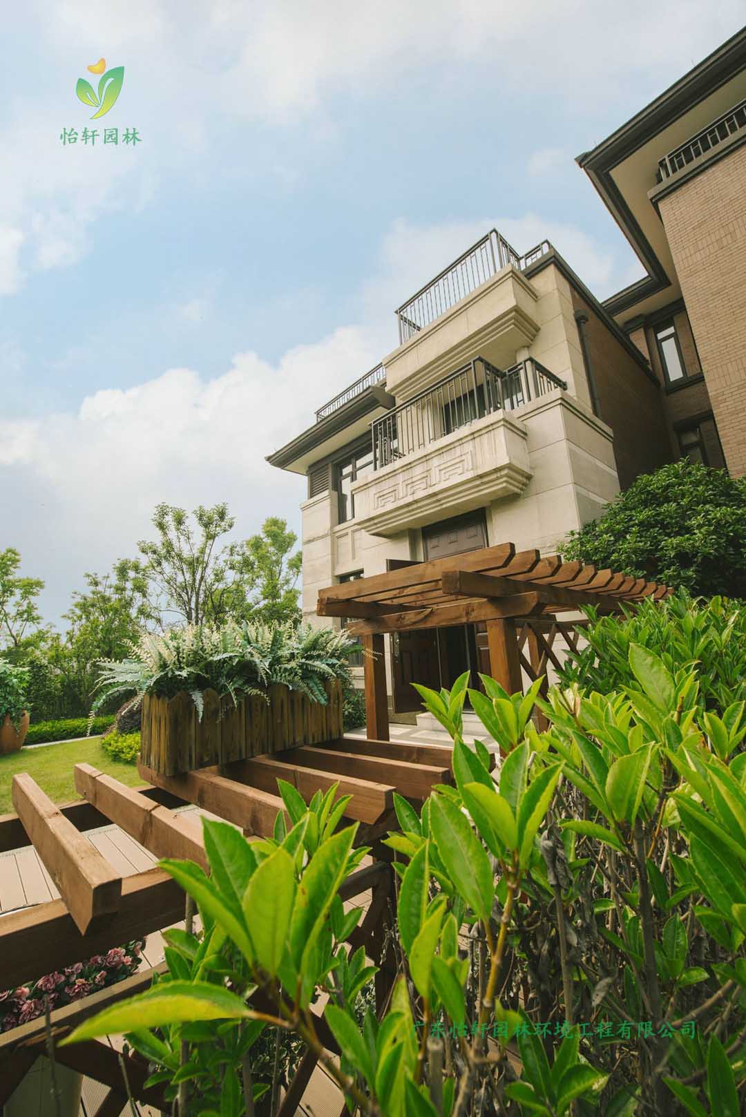 紹興景瑞上府小區別墅展示區綠化工程實景圖