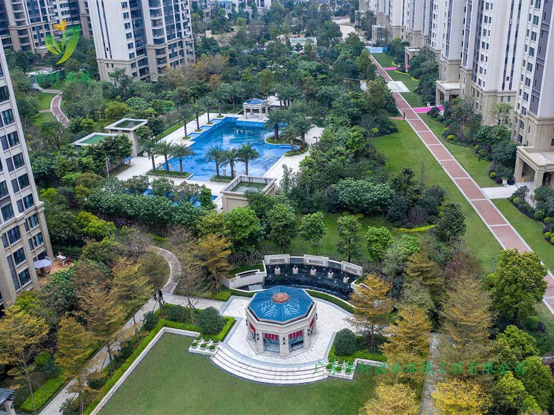 福州中海·寰宇天下小區綠化工程實景圖