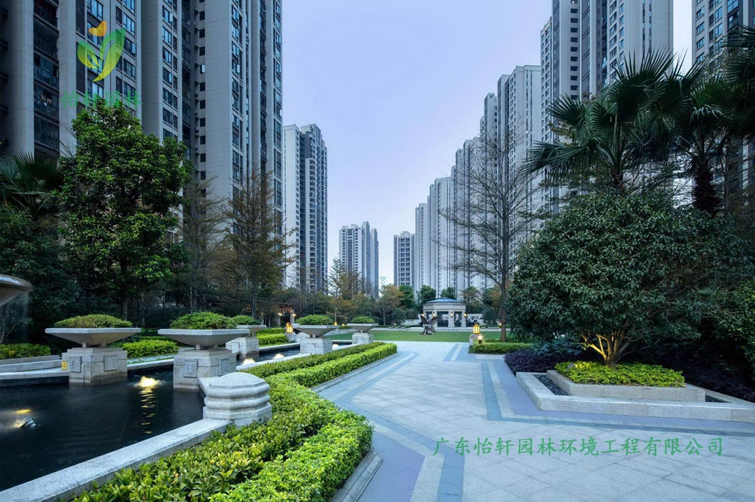福州中海·寰宇天下小區綠化工程實景圖