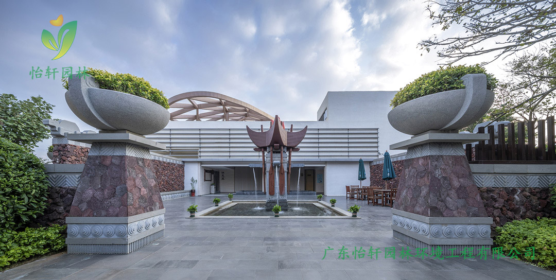 白塘灣海濱度假休閑精品公園溫泉體驗區景觀綠化工程實景圖