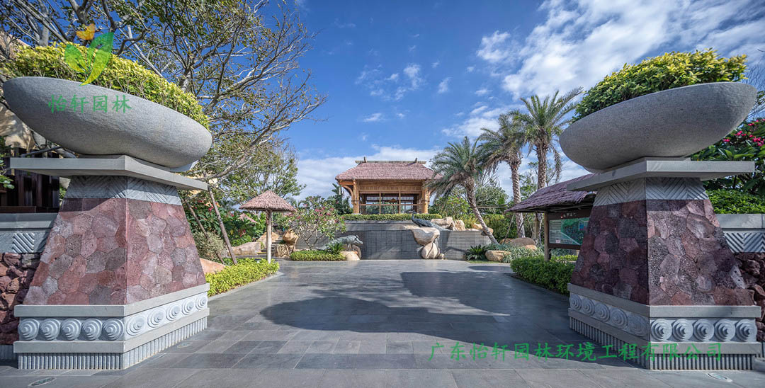 白塘灣海濱度假休閑精品公園溫泉體驗區景觀綠化工程實景圖