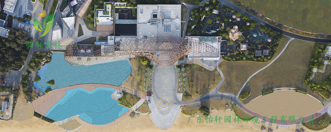 白塘灣海濱度假休閑精品公園溫泉體驗區景觀綠化工程實景圖