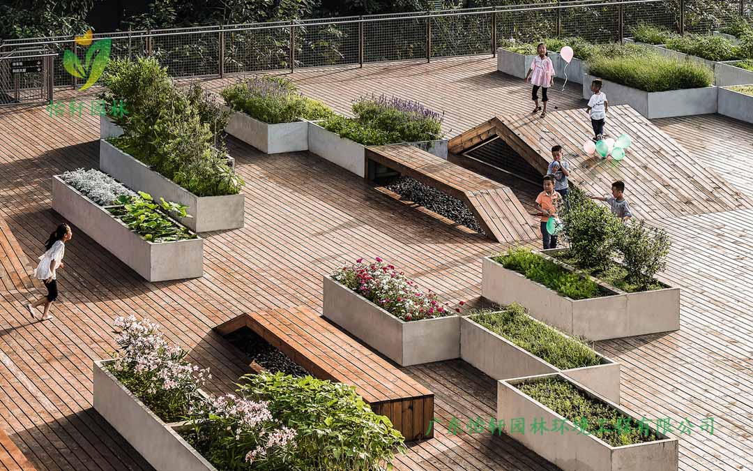 全至科技創新園種植平臺和體驗館綠化工程實景圖