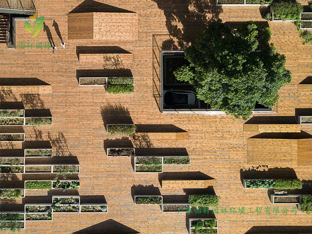全至科技創新園種植平臺和體驗館綠化工程實景圖