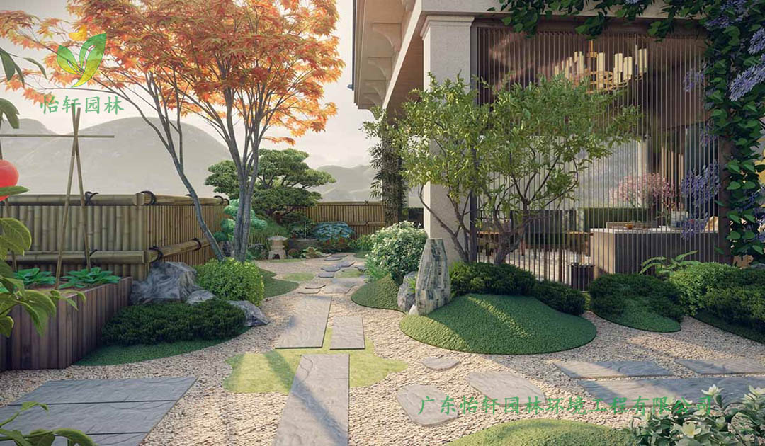 惠州湖畔新城周女士家的別墅花園景觀設計效果圖