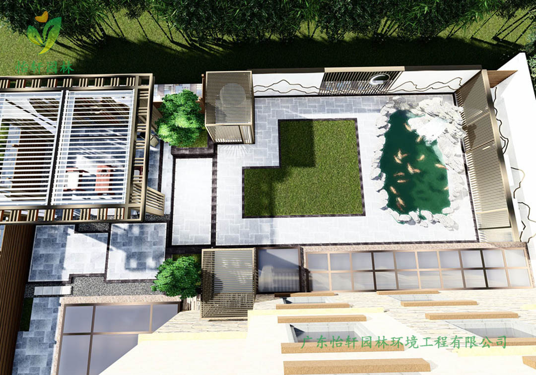 陽江沙扒灣碧桂園別墅庭院景觀設計效果圖