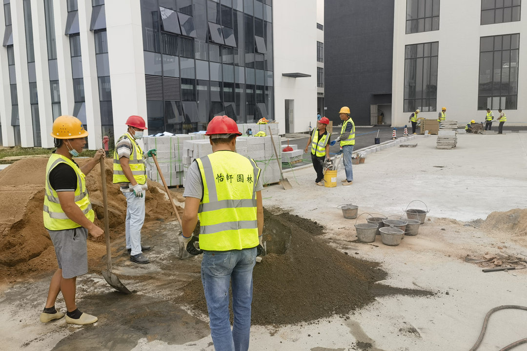 園林景觀工程建設施工現場